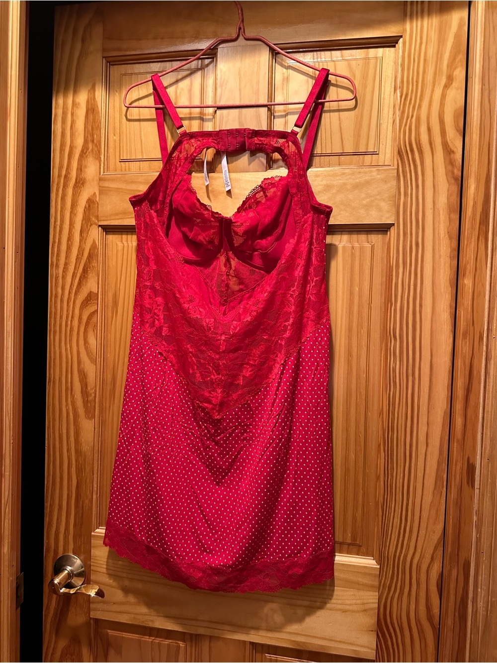 Victoria's Secret Red Lace & Polka Dot Chemise